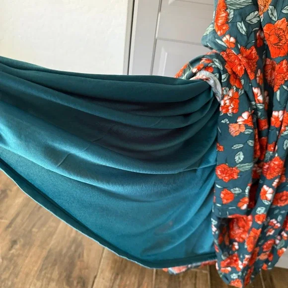 Baltic‎ Born Botega Jade Floral Midi Dress, Green Orange, L(NWOT) - Picture 10 of 15